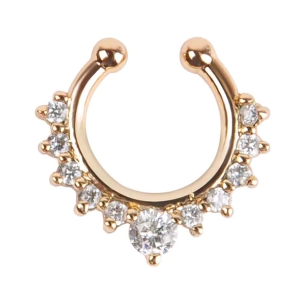 Jewelry - Women No Pierce Rose Gold Hoop Nose Ring